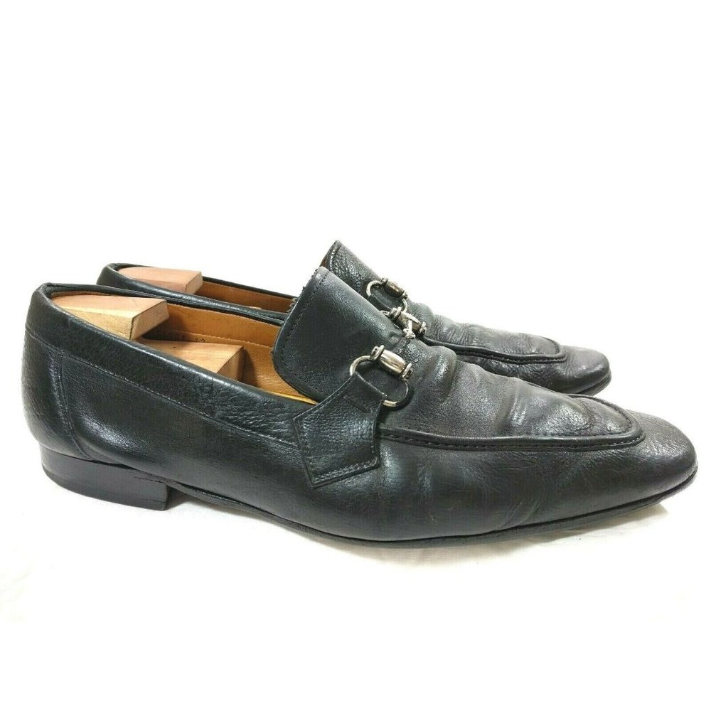 Magnanni 11631 Men Sz 12 M Black Pebbled Leather - Picture 2 of 11